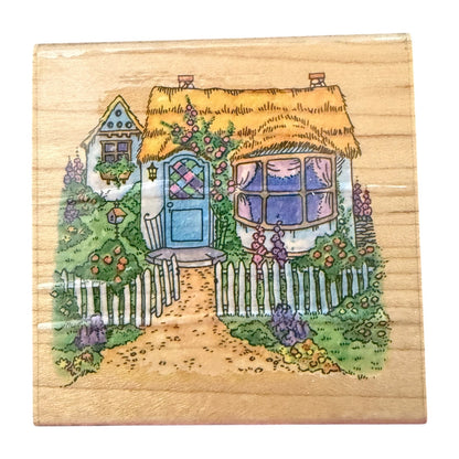 Stampendous! Grandma's Cottage Floral Garden Q033 Vintage 1996 Rubber Stamp