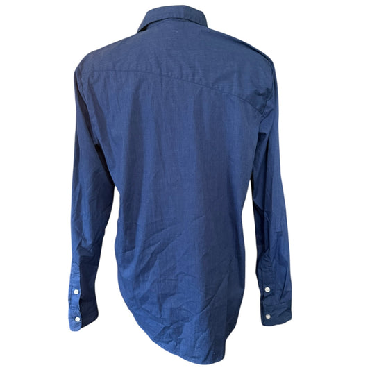 Volcom Men's Blue Cotton Blend Button Down Long Sleeve Shirt Size Large
