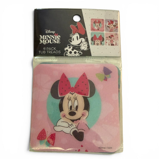 Disney Minnie Mouse 4 Tub Shower Bath Tread Squares NEW
