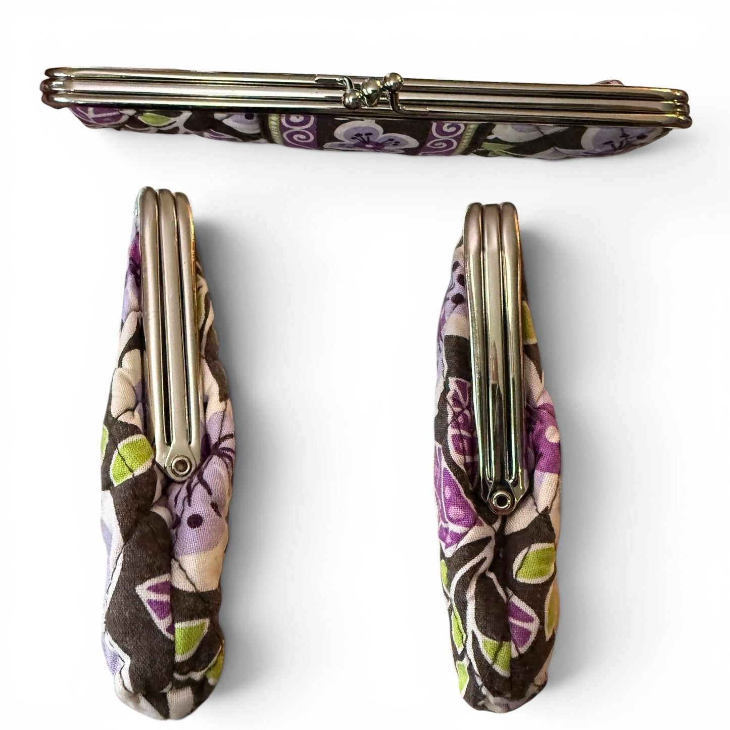 Vera Bradley Purple Floral Kiss Lock Clutch Wallet