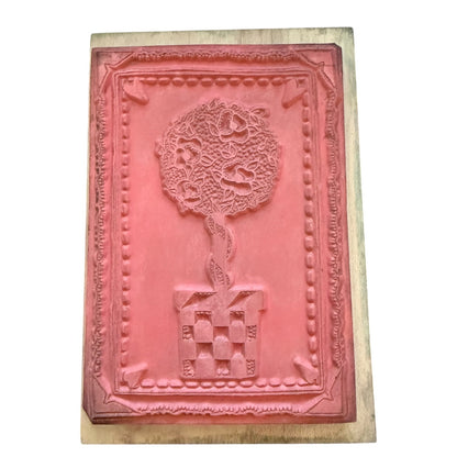 Inkadinkado Alma Lynne Flower Rose Bush In Pot 6352P Rubber Stamp