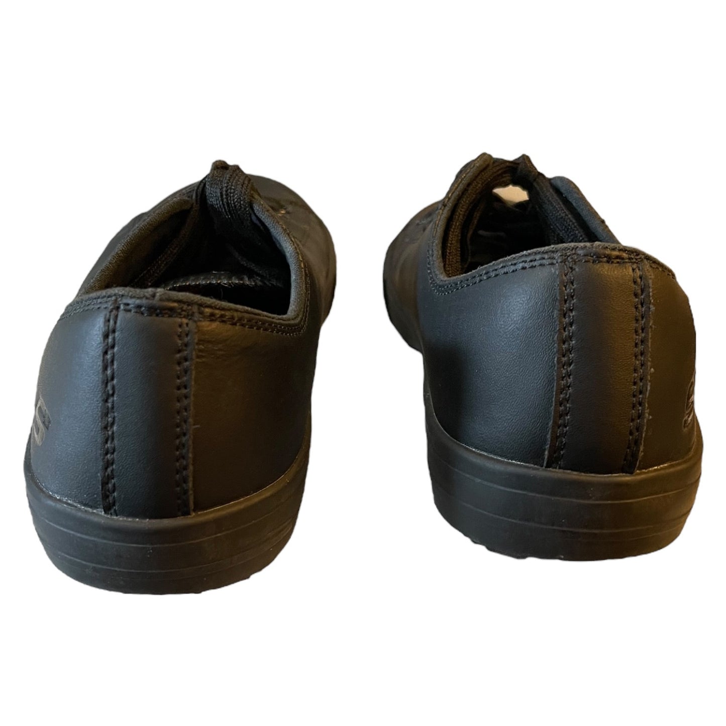 Skechers Work Black Leather Non Slip Relaxed Fit Shoes Size 9.5