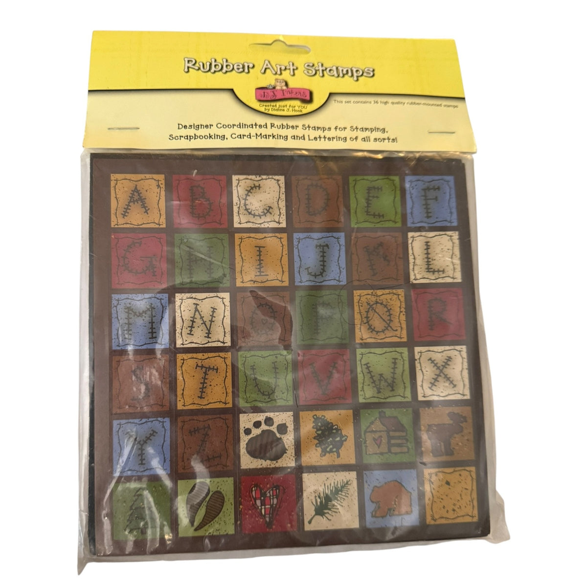 DJ Inkers Moose Mount Alphabet Stamp Stamp Set 36 Pc Rustic Cabin Bear Moose