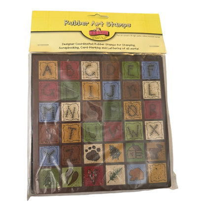 DJ Inkers Moose Mount Alphabet Stamp Stamp Set 36 Pc Rustic Cabin Bear Moose