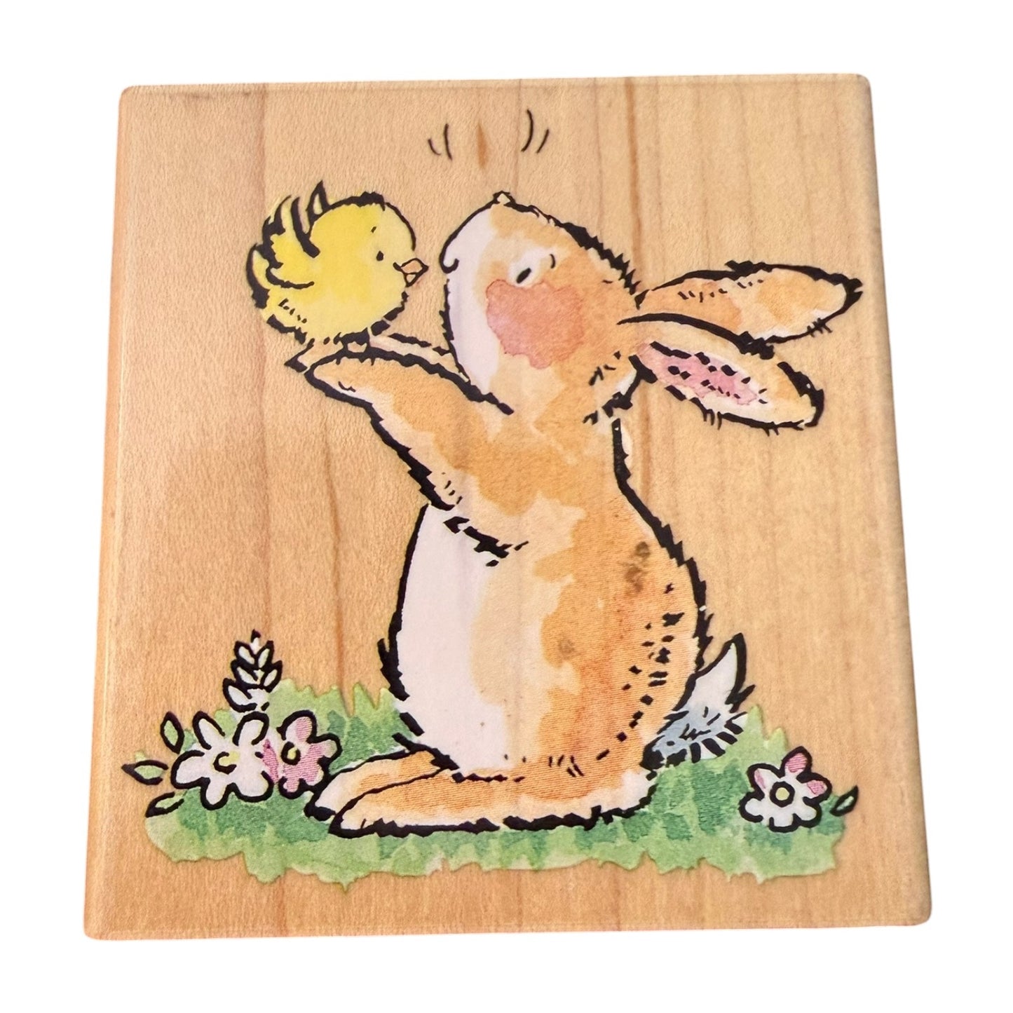 Penny Black Bunny Kiss! 2563H Bunny Rabbit Flowers Baby Chic Rubber Stamp