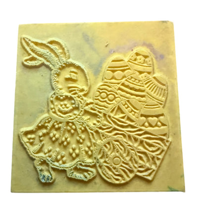Easter Bunny With Barrel Full Of Easter Eggs Unbranded Wooden Rubber Stamp