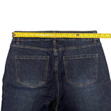 Bloomchic Dark Blue Stretch Capri Denim Jeans waist