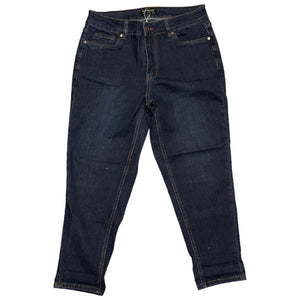 Bloomchic Dark Blue Stretch Capri Denim Jeans front