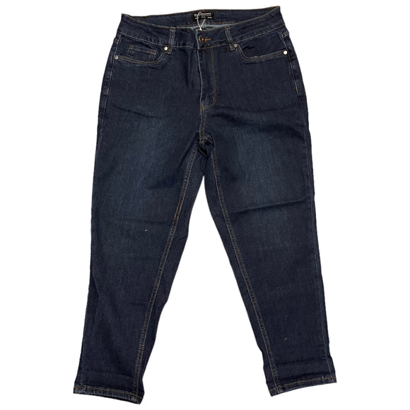 Bloomchic Dark Blue Stretch Capri Denim Jeans front