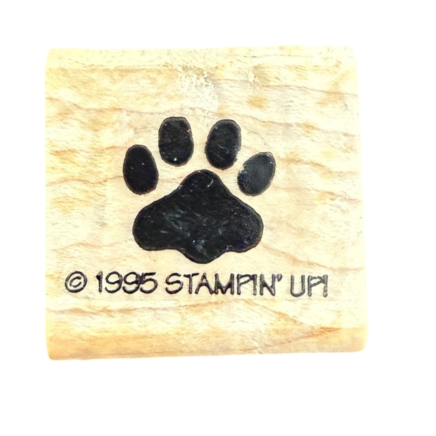 Stampin' Up! Vintage 1995 Cat Animal Paw Print Crafting Rubber Stamp