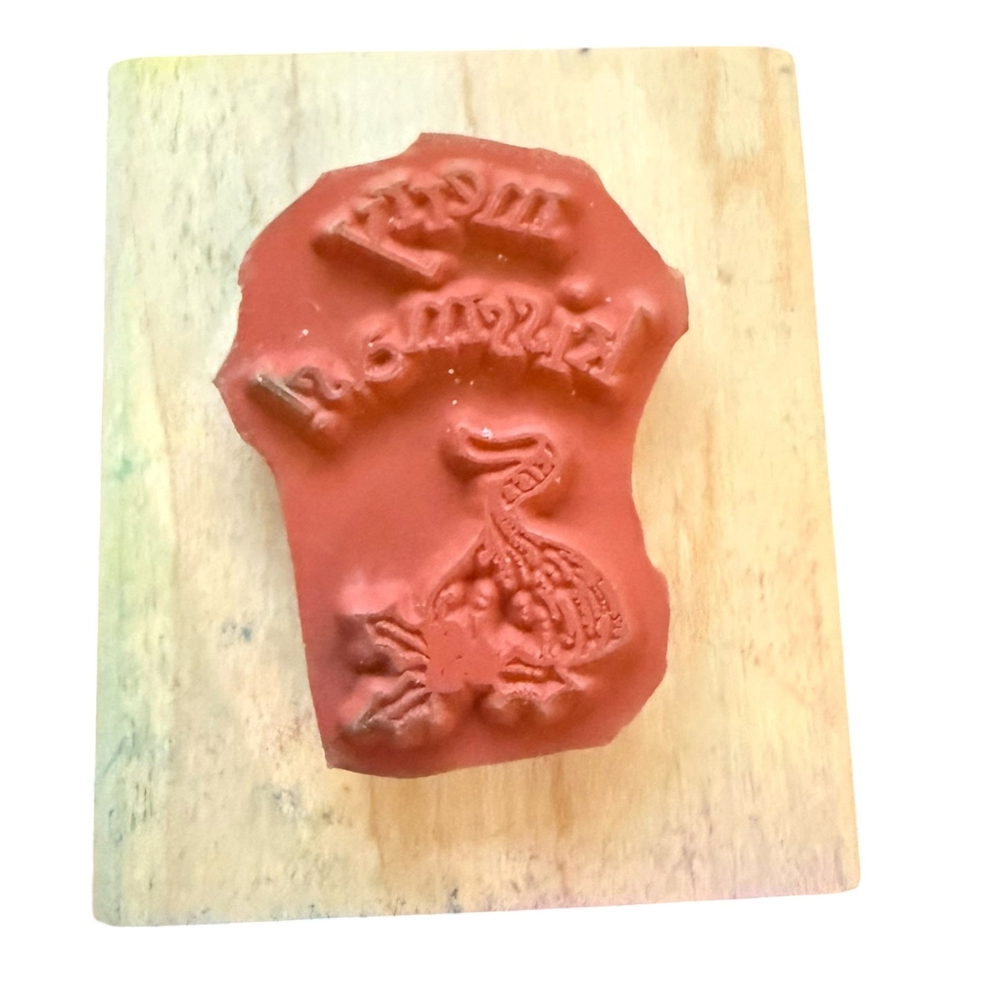 Stampin' Up! Vintage 1993 Merry Kissmas! Christmas Rubber Stamp