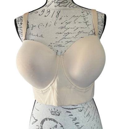 HSIA Beige Molded Cup Bustier Stretch Underwire Bra Size 36I