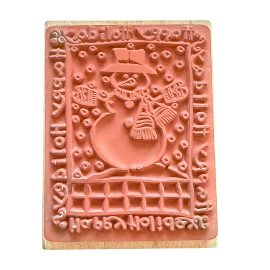 Delta Rubber Stampede Holiday Snowman Christmas Snow 3402D Rubber Stamp