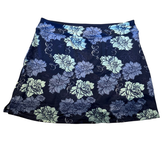Tranquility By Colorado Clothing Blue Floral Skort Skirt Size Medium