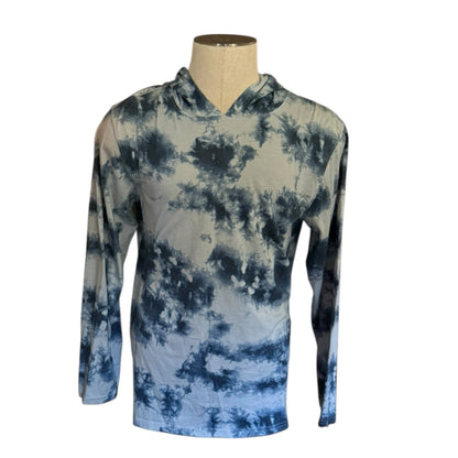 Hurley Blue Tie Dye  Long Sleeve Shirt Hoodie EUC Size Large