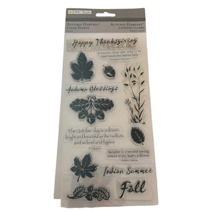 TPC Studio Autumn Harvest Fall 14 Set Slap Cling Rubber Stamps
