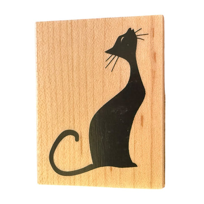 Inkadinkado Black Cat Sitting Silhouette Rubber Stamp 60-00551