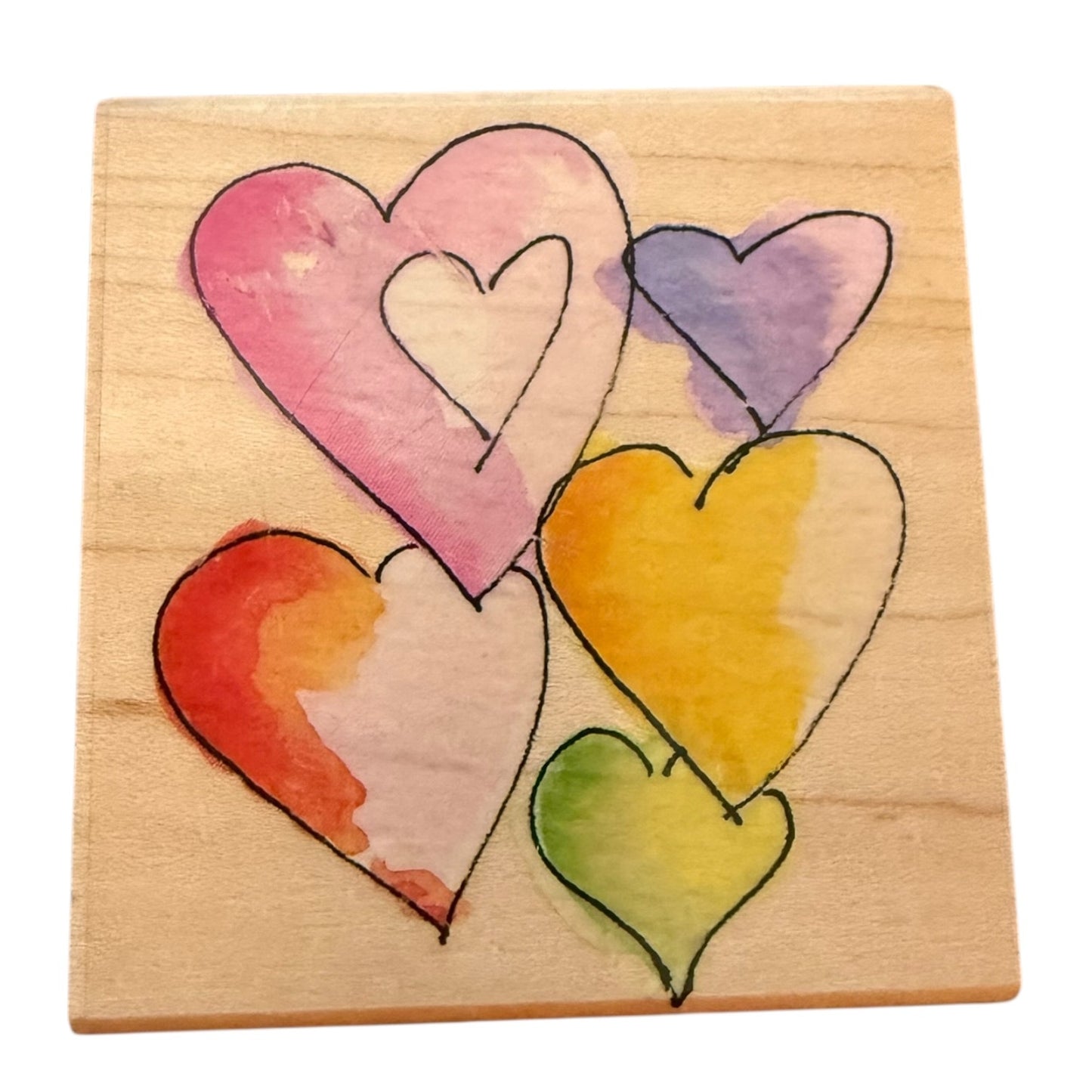 Hero Arts Artistic Drawings Floating Hearts H2818 Rubber Stamp