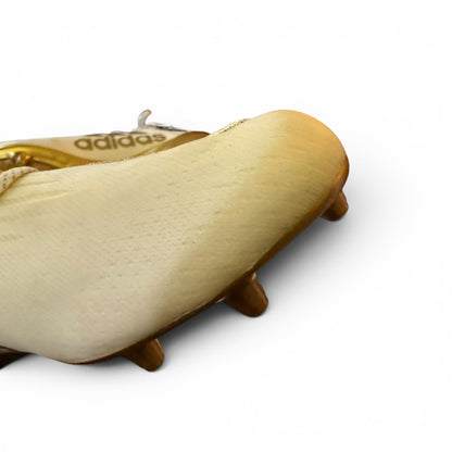 Close-up of a discolored shoe with a white background