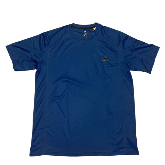 Front of blue Adidas shirt