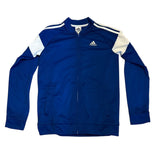 Front of blue Adidas jacket