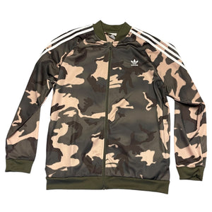 adidas boys camouflage jacket front view