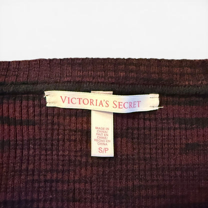 Victoria's Secret 2013 Pink Black Ribbed Long Sleeve Dress Small