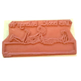 Pooh bear and Christopher Robin rubber stamp design on a white background