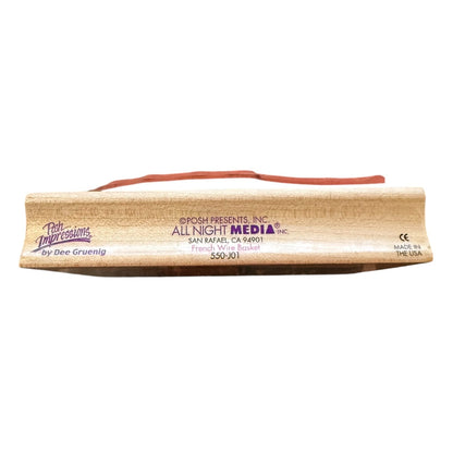 Wooden product with branding on a white background