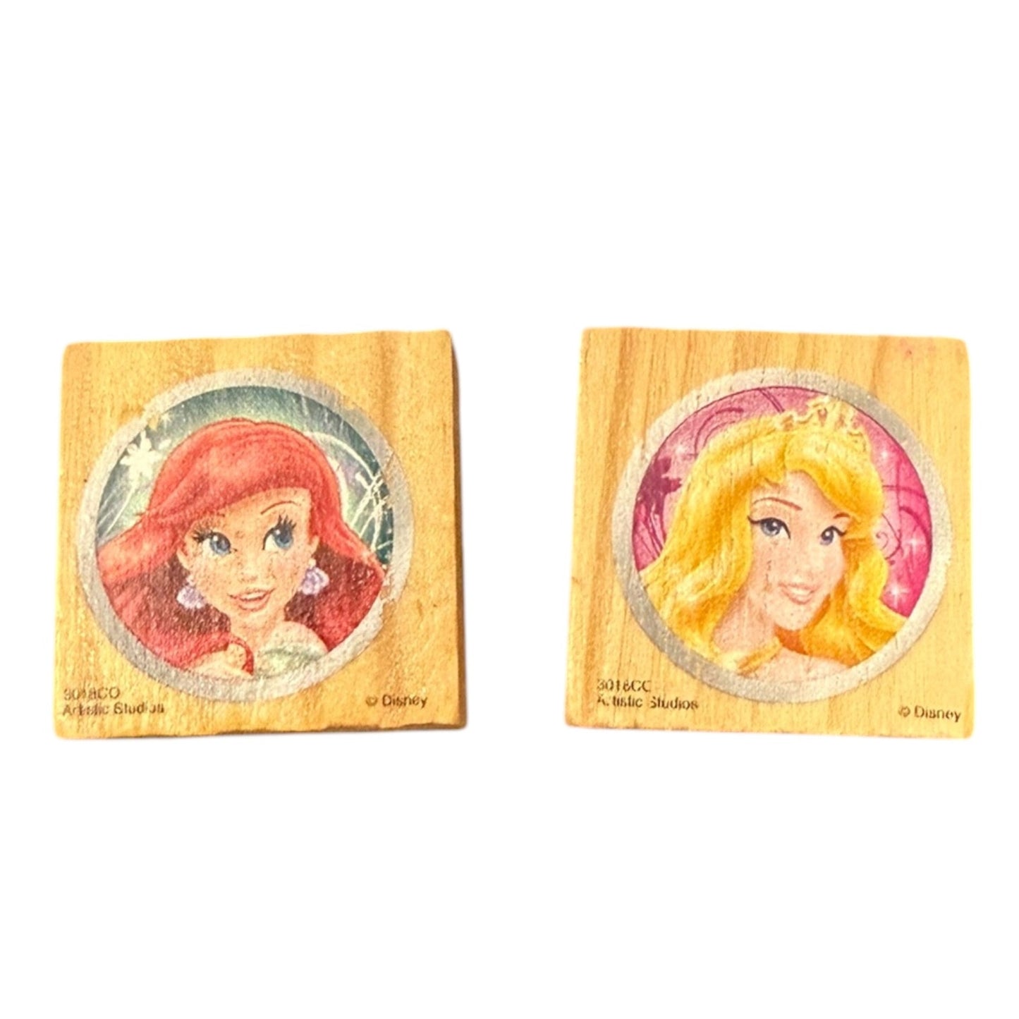 Front of 2 princess stamps
