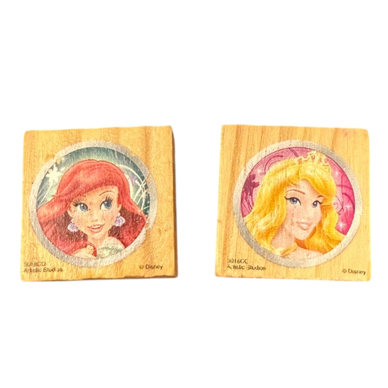 Front of 2 princess stamps