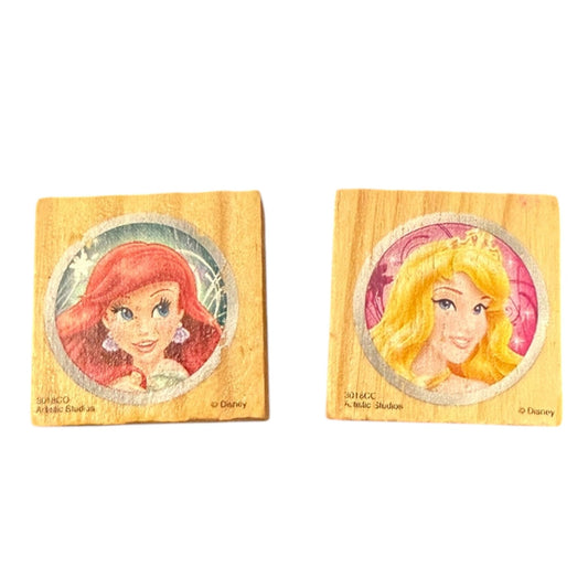 Front of 2 princess stamps