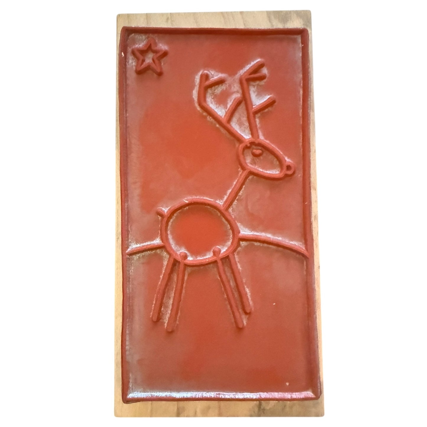 RubberMoon Minimalist Folk Art Reindeer With Star Dave Brethauer Rubber Stamp