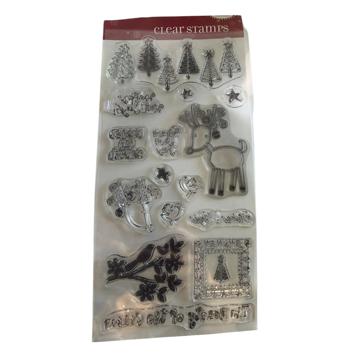 Hampton Art Seasonal Beauty Christmas Holiday SC0126 Slap Cling Rubber Stamps