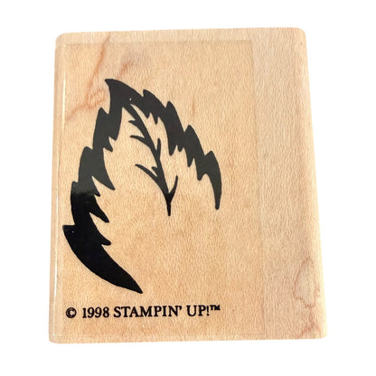 Stampin' Up! Vintage 1998 Leaf Outline Crafting Rubber Stamp