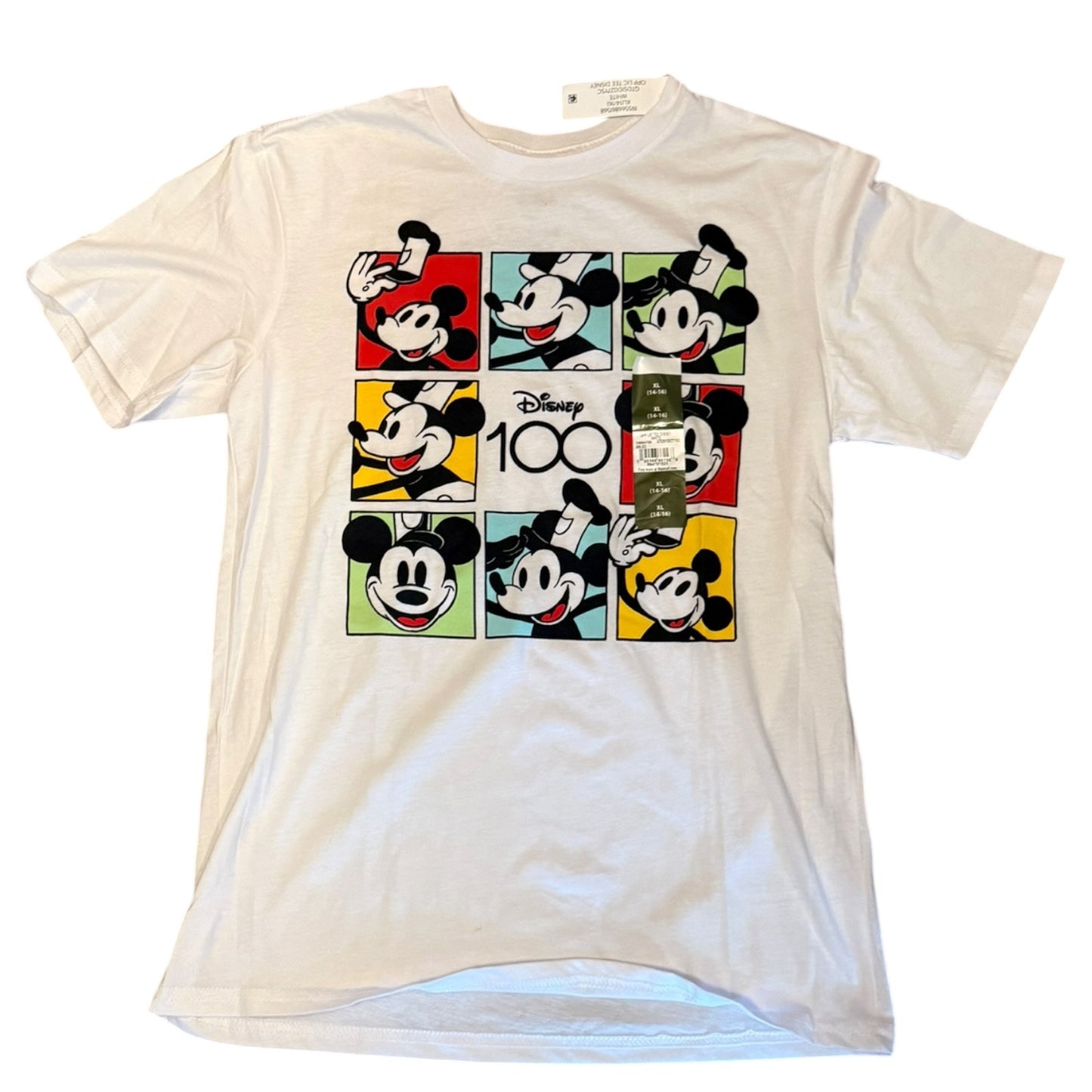 Disney Mickey Mouse 100th Celebrations White T Shirt Size 14/16