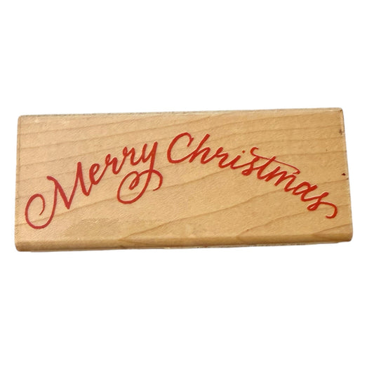 Penny Black Arched Merry Christmas 1553F 2000 Card Making Rubber Stamp