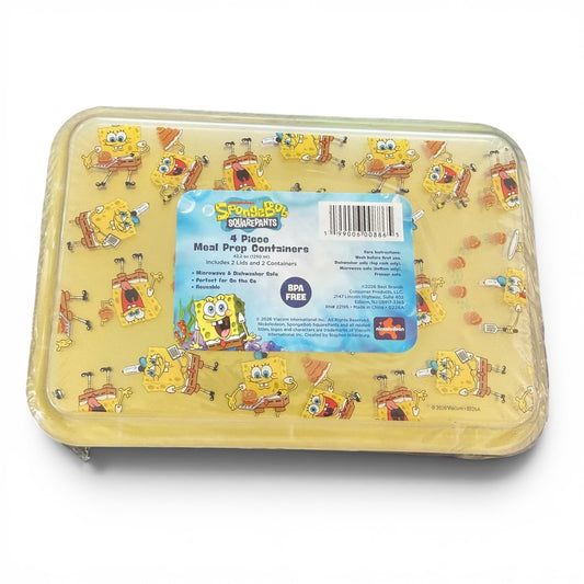 Spongebob Squarepants 4 Piece Meal Prep Containers