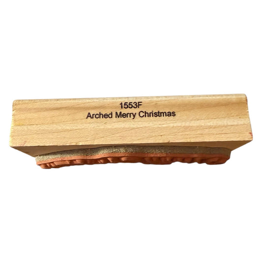 Penny Black Arched Merry Christmas 1553F 2000 Card Making Rubber Stamp