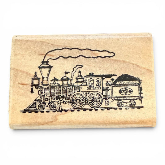 AMCAL Train Locomotive With Steam EUC Rubber Stamp