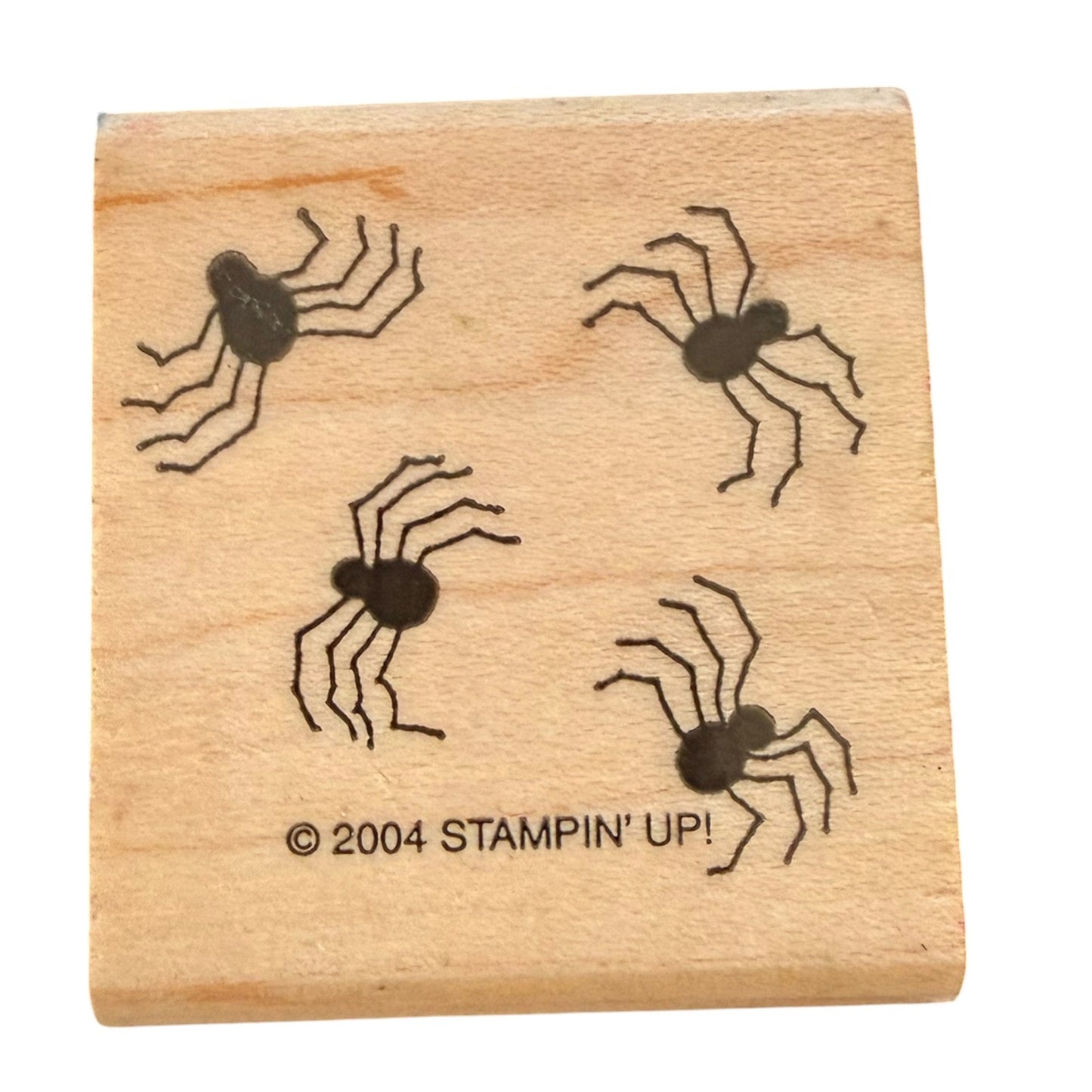 Stampin' Up! Vintage 2004 Creepy Crawling Spiders Halloween Rubber Stamp