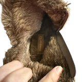 Interior of faux fur boots