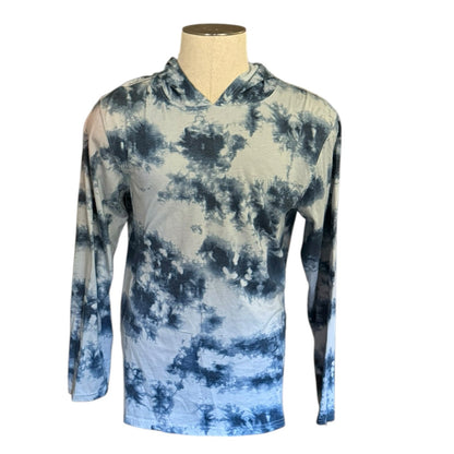 Hurley Blue Tie Dye  Long Sleeve Shirt Hoodie EUC Size Large