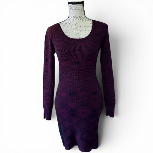 Victoria's Secret 2013 Pink Black Ribbed Long Sleeve Dress Small
