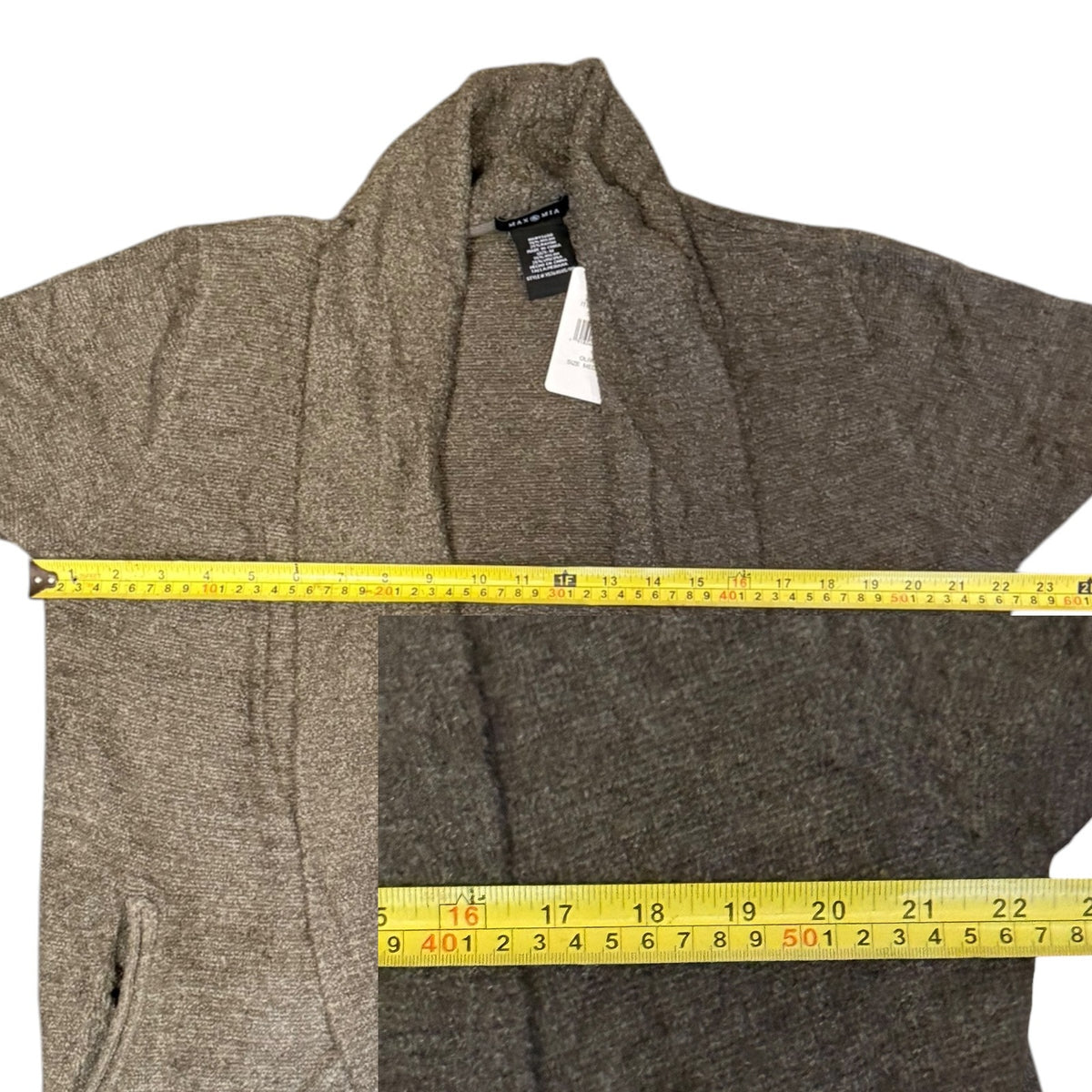 Max & Mia Olive Green Draped Front Cardigan Sweater Size Medium