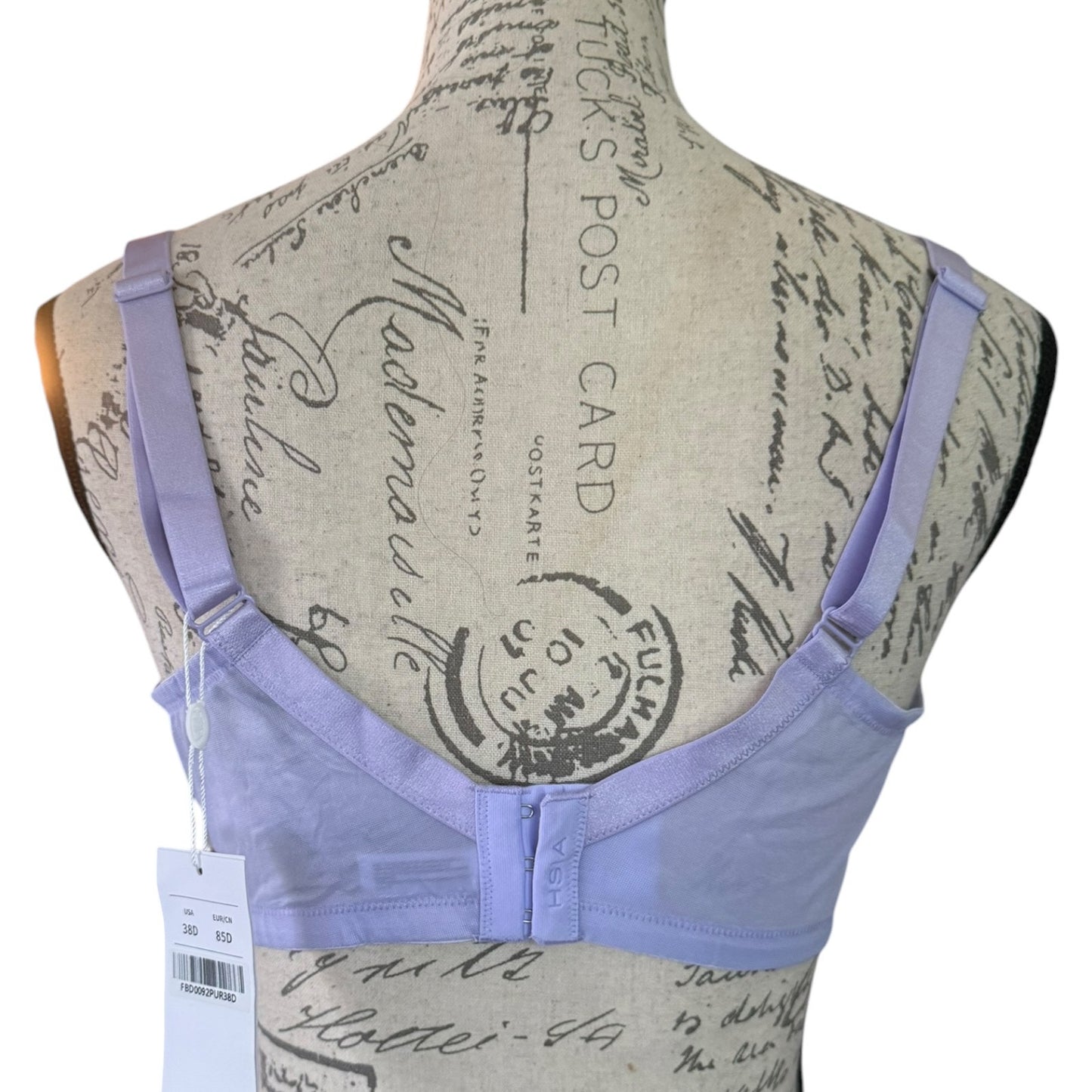 HSIA Purple Lace Stretch Underwire Bra Size 38D