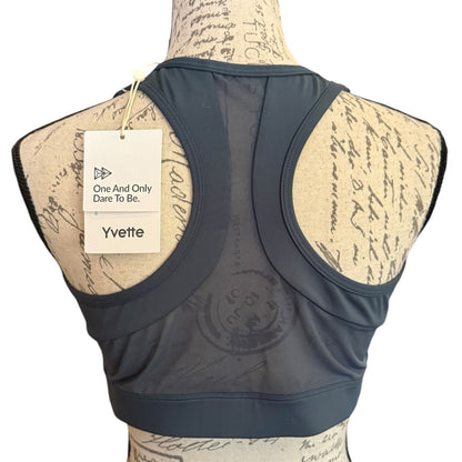 Yvette Gray Zipper Front Racerback Sports Bra Size XL