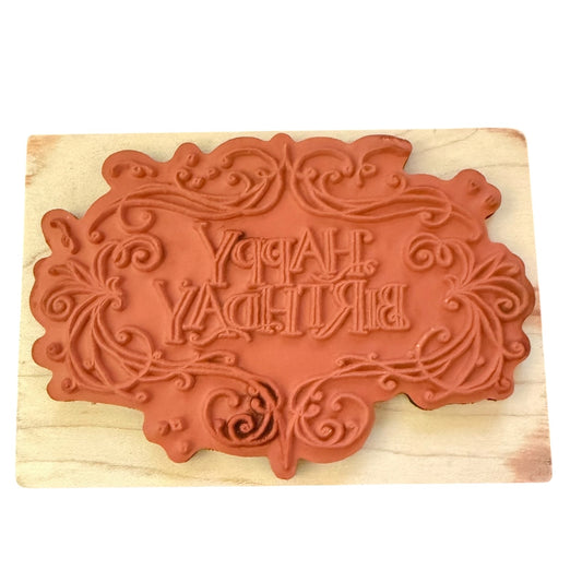 Inkadinkado Happy Birthday Crafting Card Making Large Rubber Stamp 97145