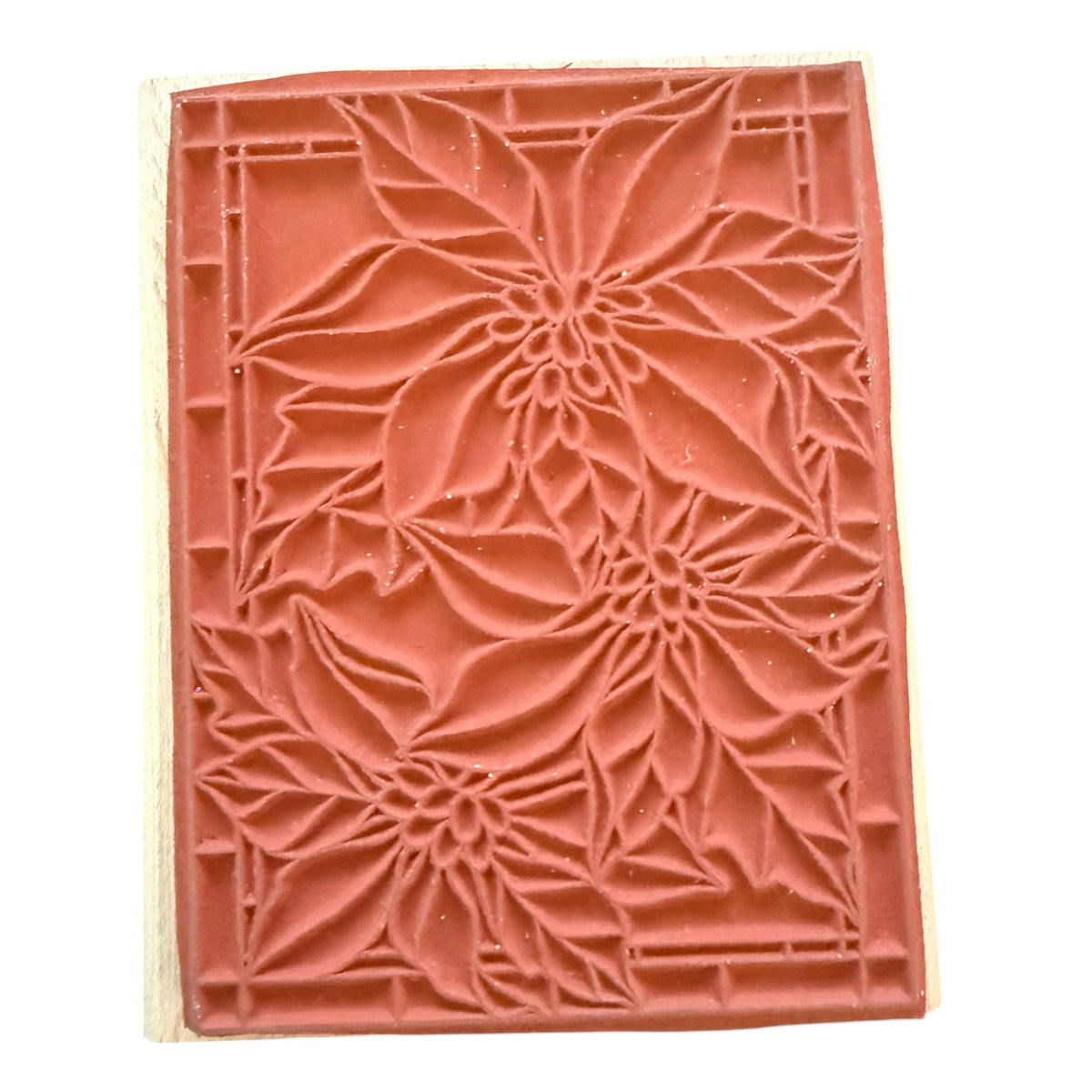 Rubber Stampede Stained Glass Poinsettia A1464F Rubber Stamp