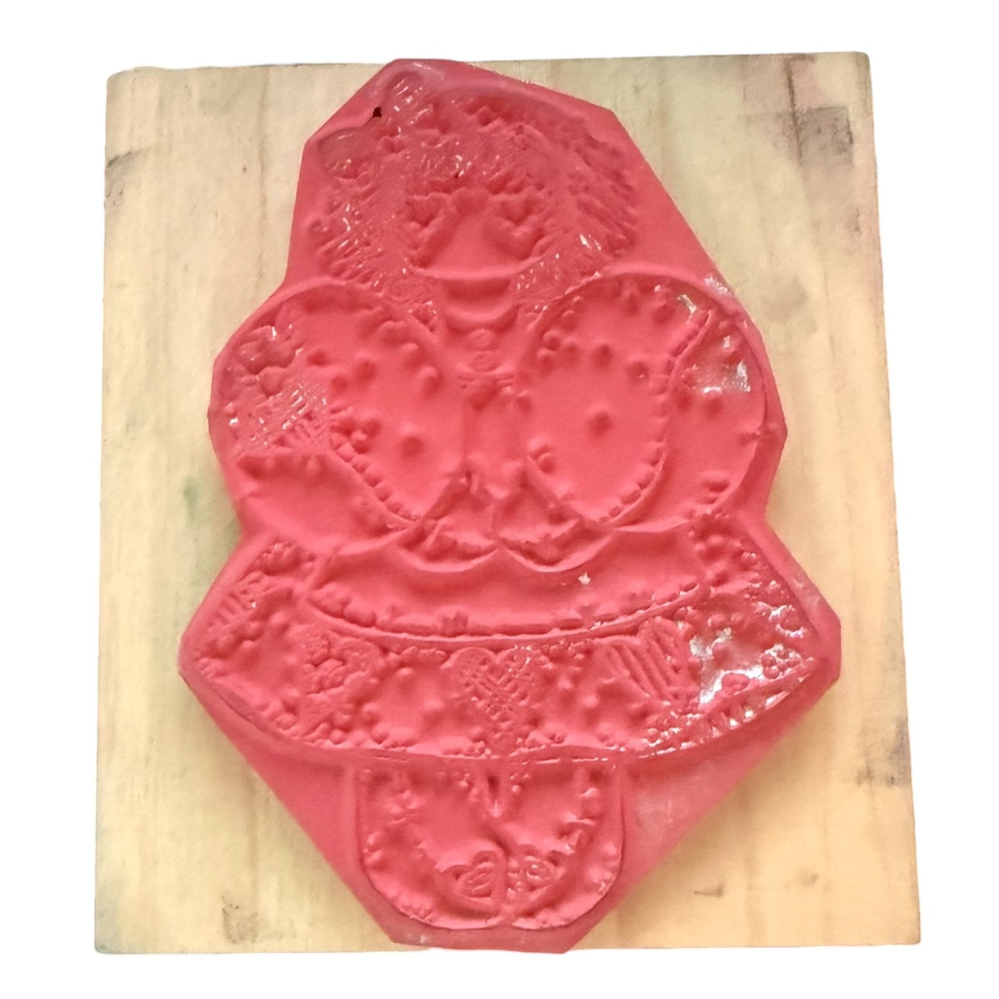 DOTS Ms February Aubrey S156 Patchwork Heart Doll Crafting Large Rubber Stamp